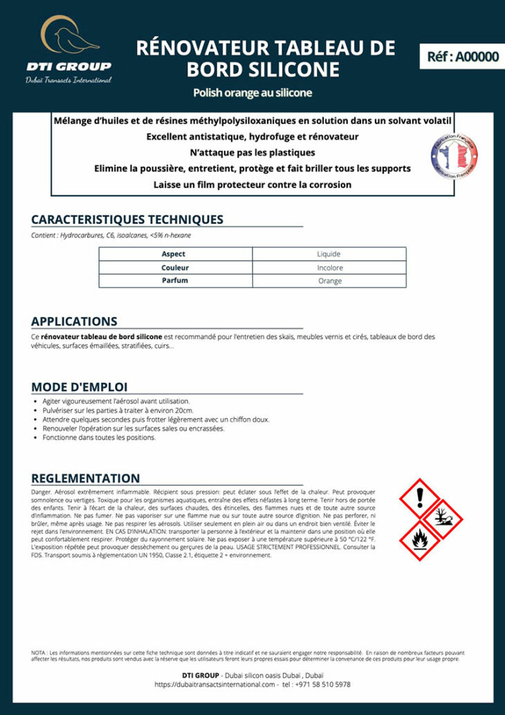 Rénovateur tableau de bord silicone